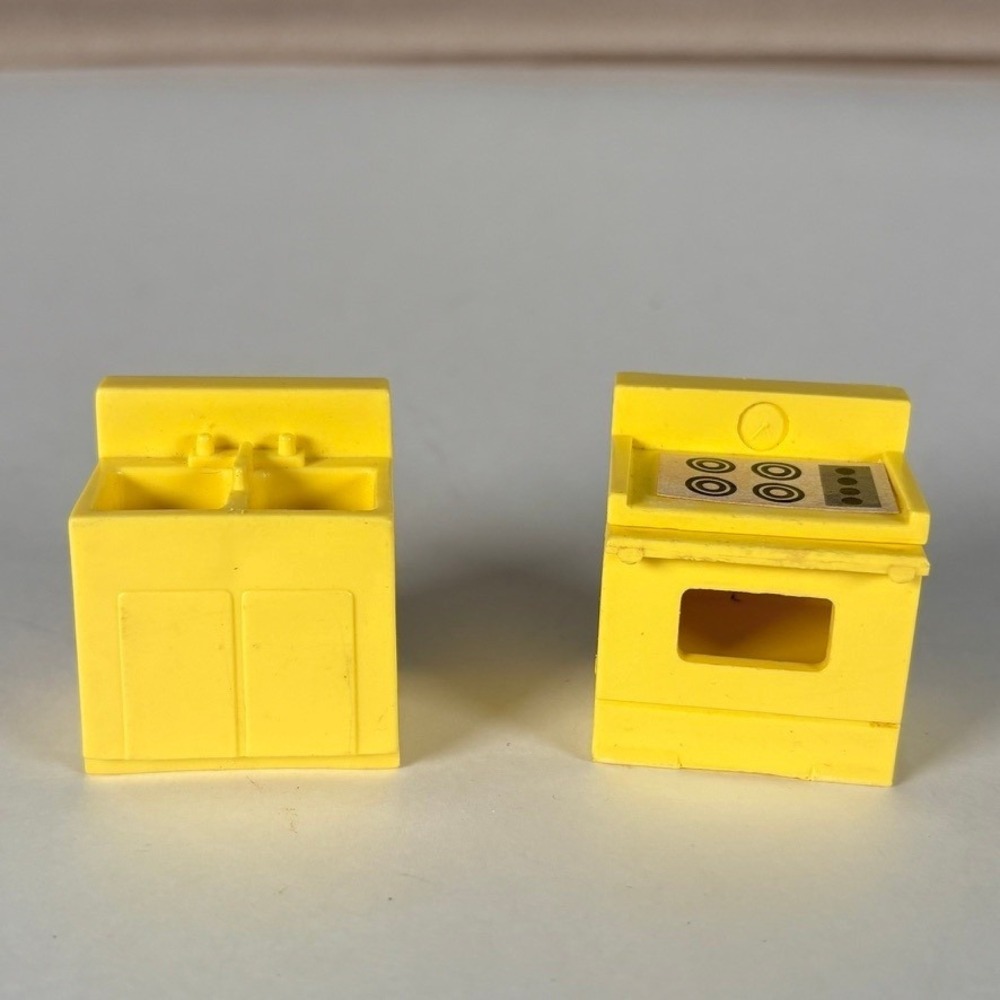Vintage Fisher Price Little People Yellow Kitchen Stove and Sink Set Replacement